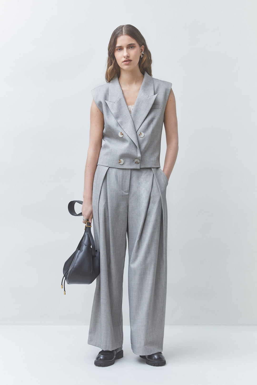 Suncoo - JEEZGC Pleated suit pants-vooraanzicht