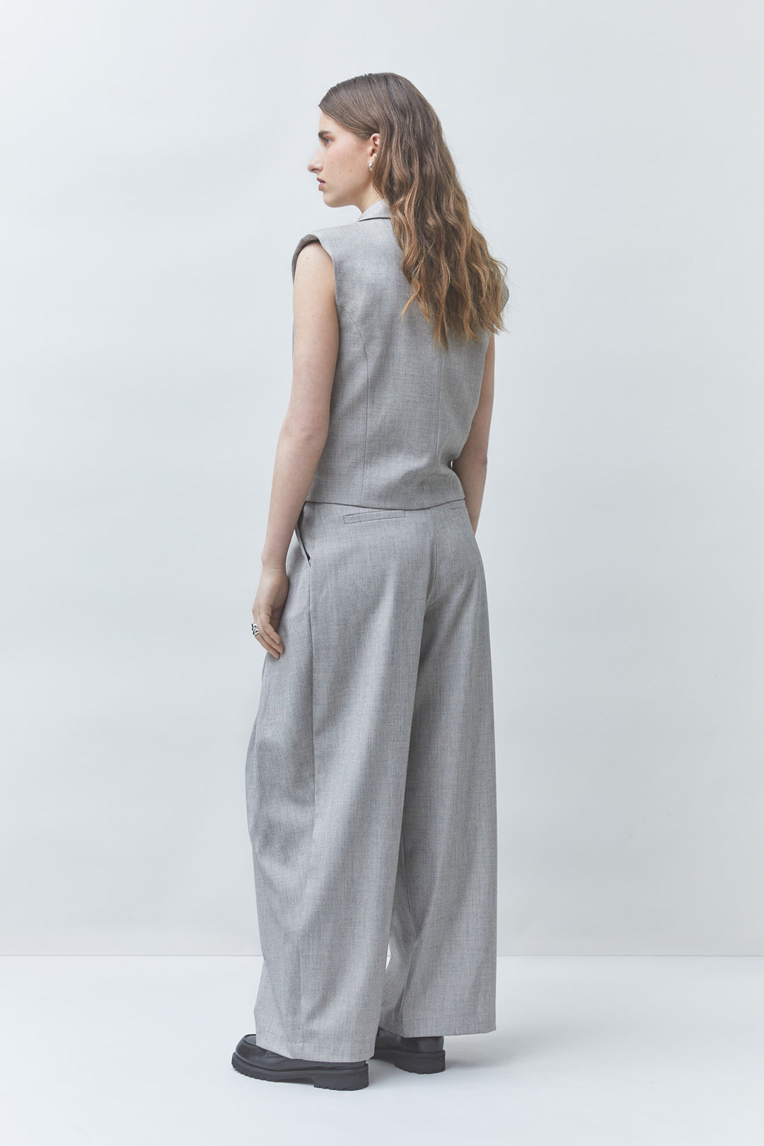 Suncoo - JEEZGC Pleated suit pants-achteraanzicht