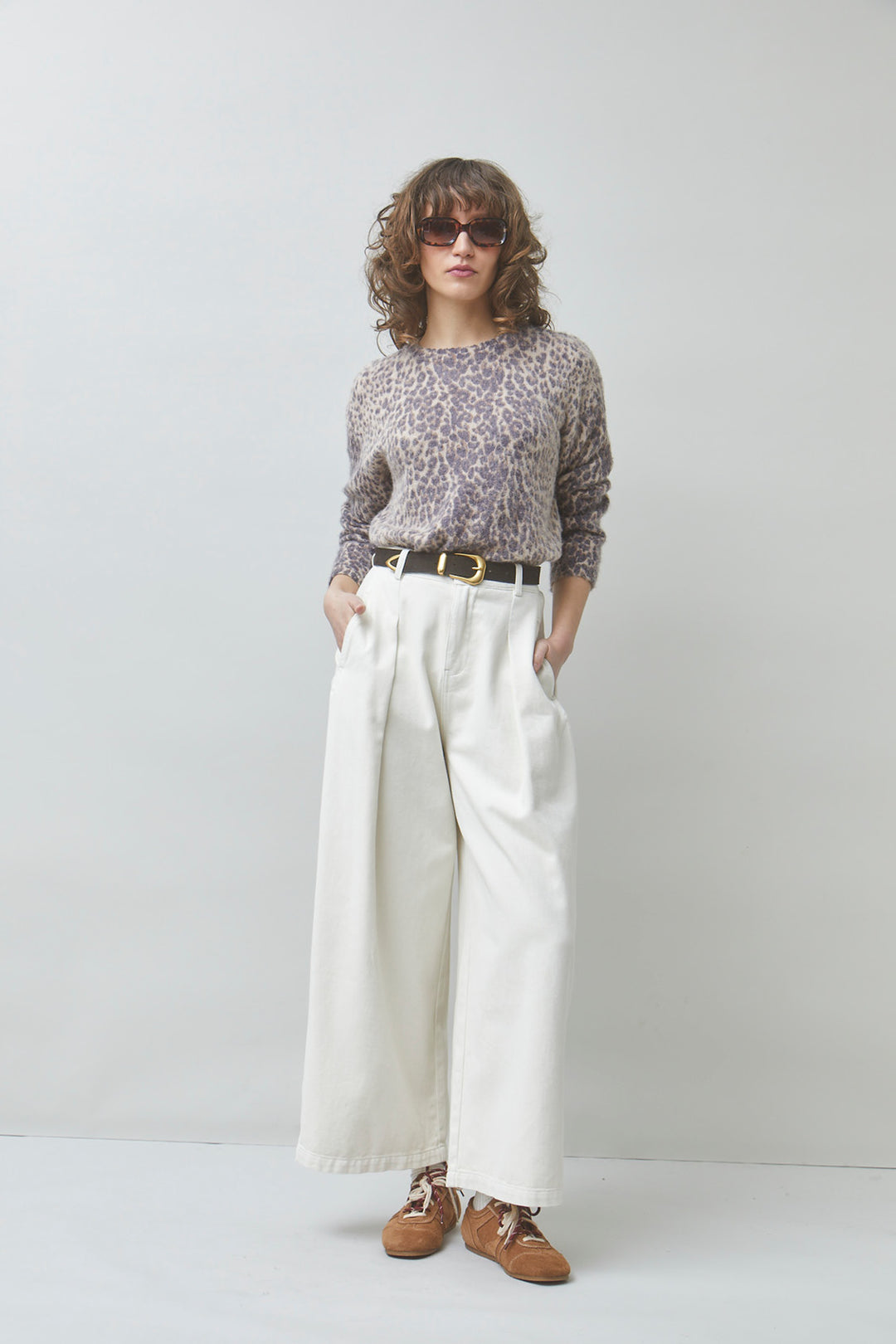 Suncoo - PLEOL Leopard-print mohair jumper-vooraanzicht