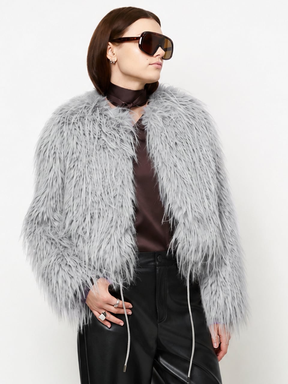 Dante6 - Valery faux fur jacket-voorkant