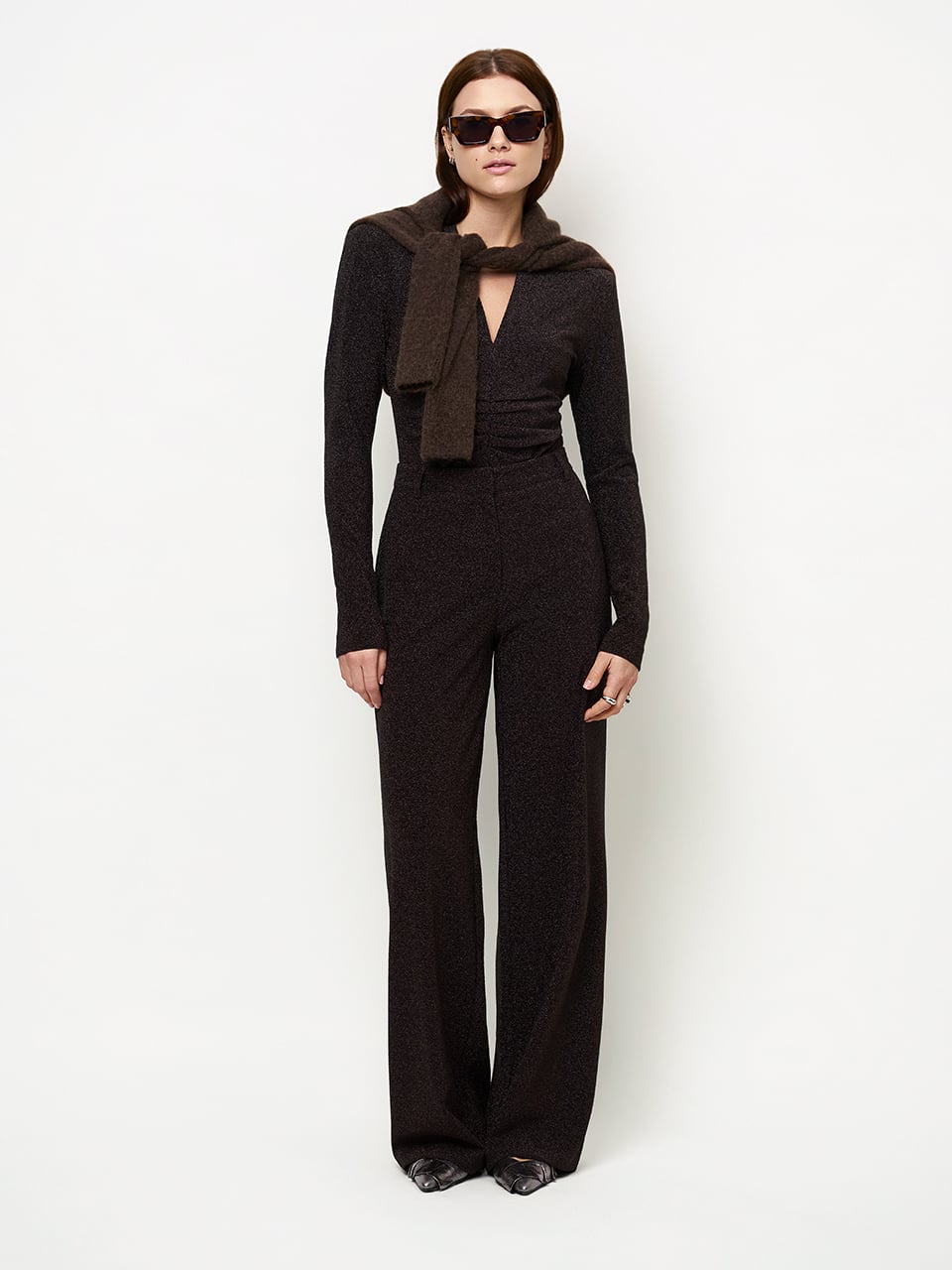 Dante6 - Healey lurex V-neck bodysuit-vooraanzicht