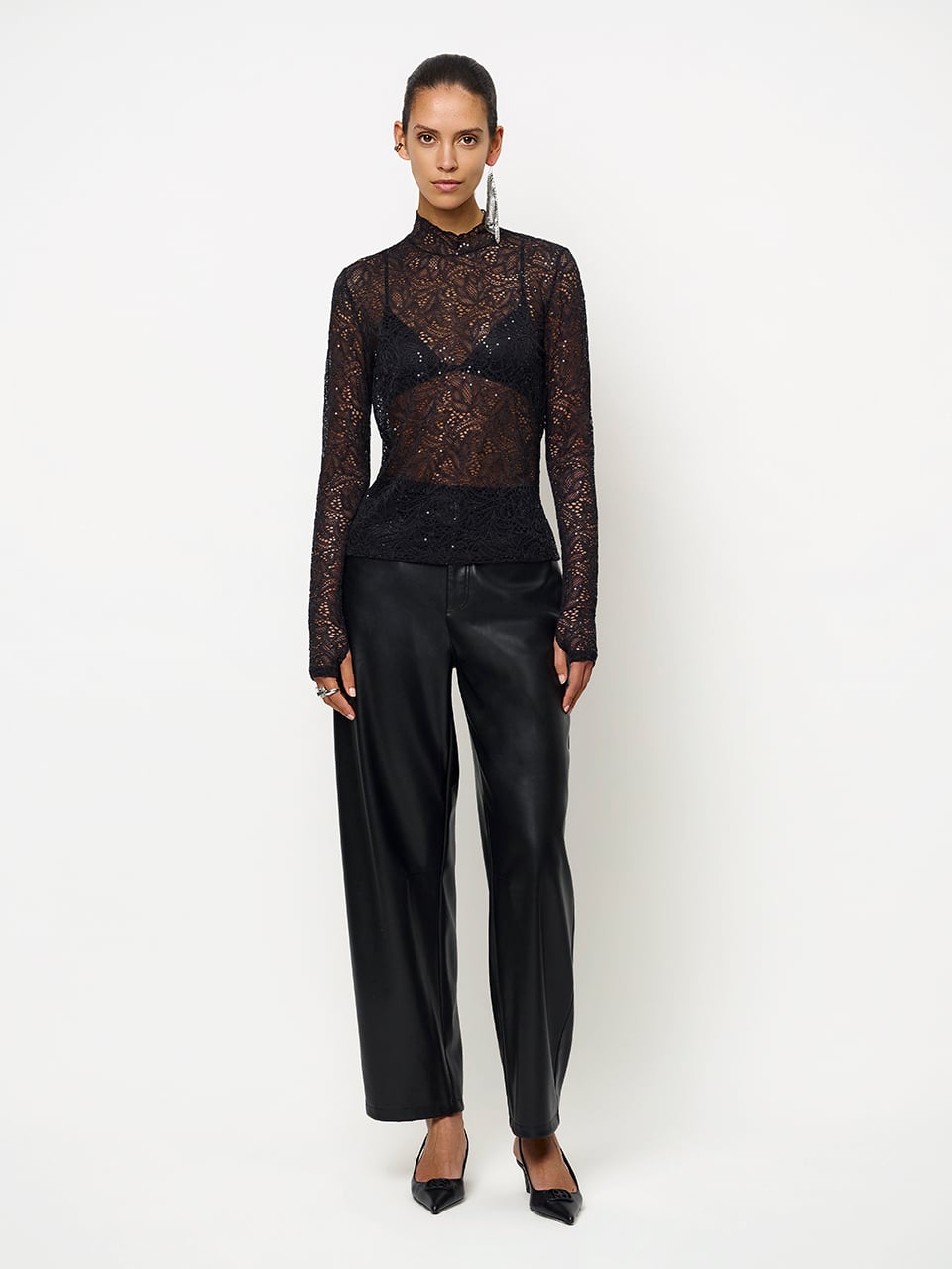 Dante6 - Nicyra lace turtle neck top-vooraanzicht