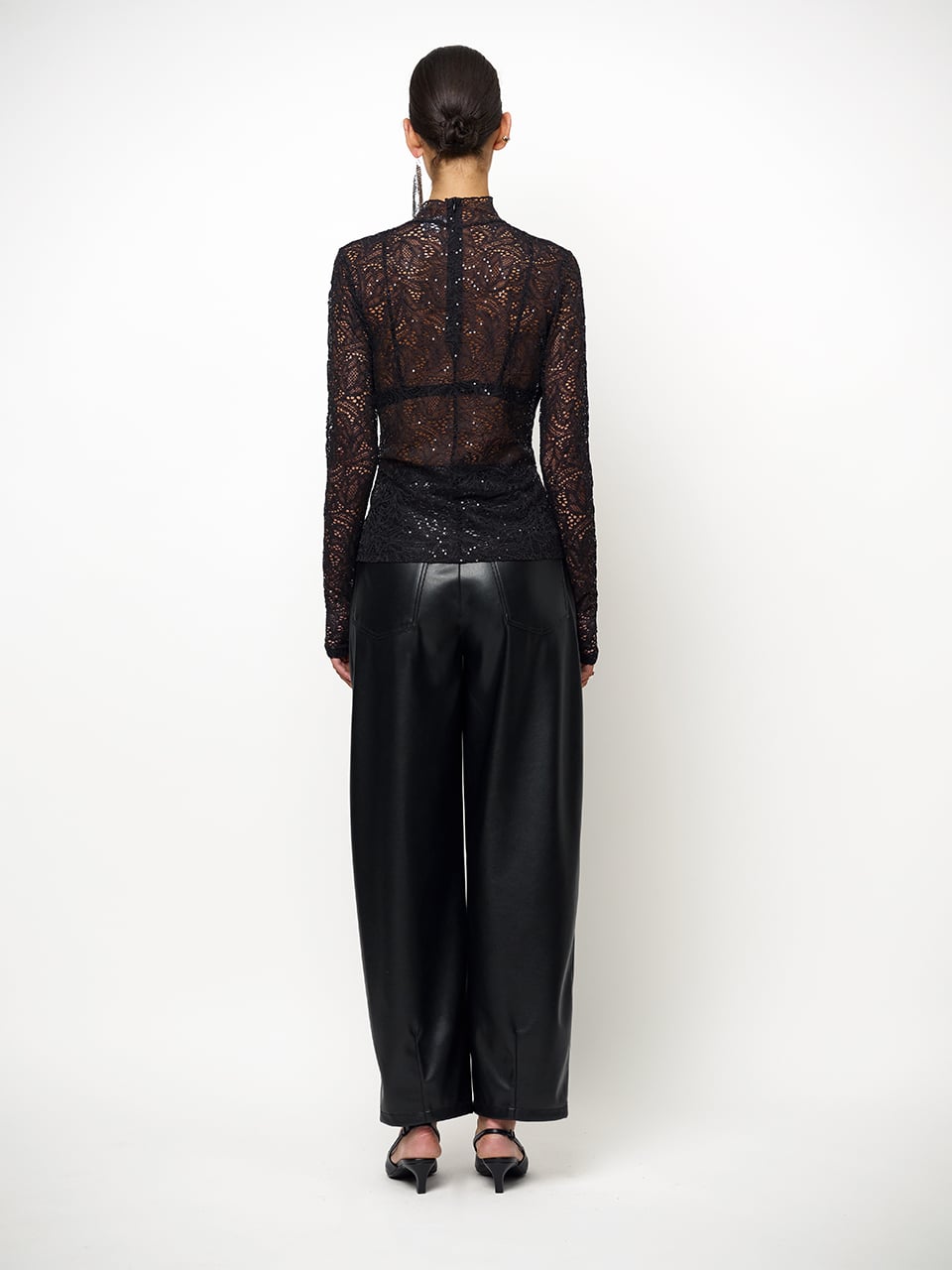 Dante6 - Nicyra lace turtle neck top-achteraanzicht