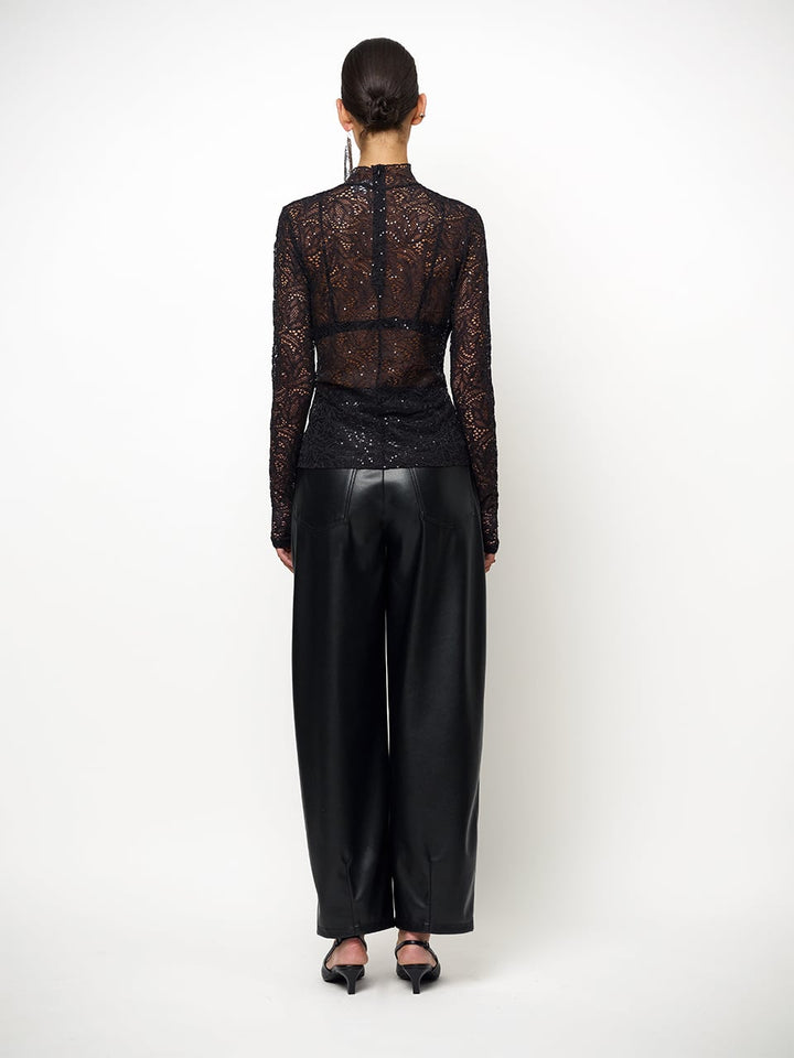 Dante6 - Nicyra lace turtle neck top-achteraanzicht
