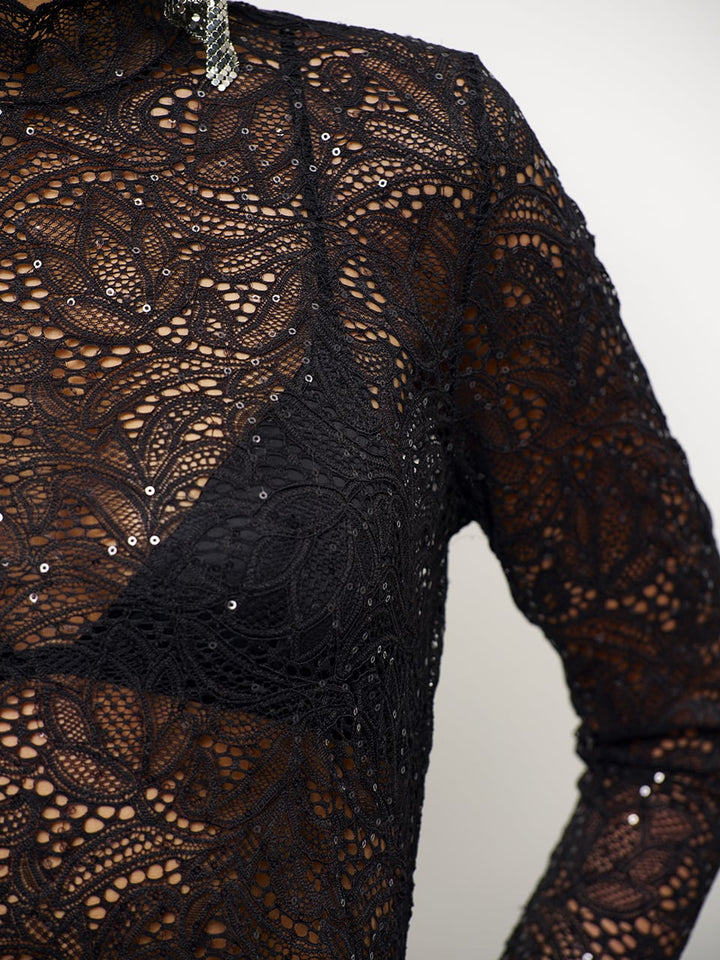 Dante6 - Nicyra lace turtle neck top-detailfoto