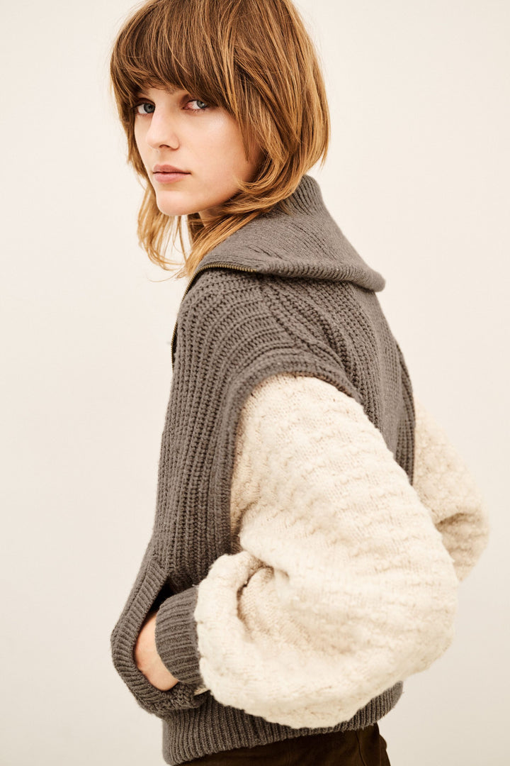 Ba&sh - ESSEN kort tricot vest-zijaanzicht