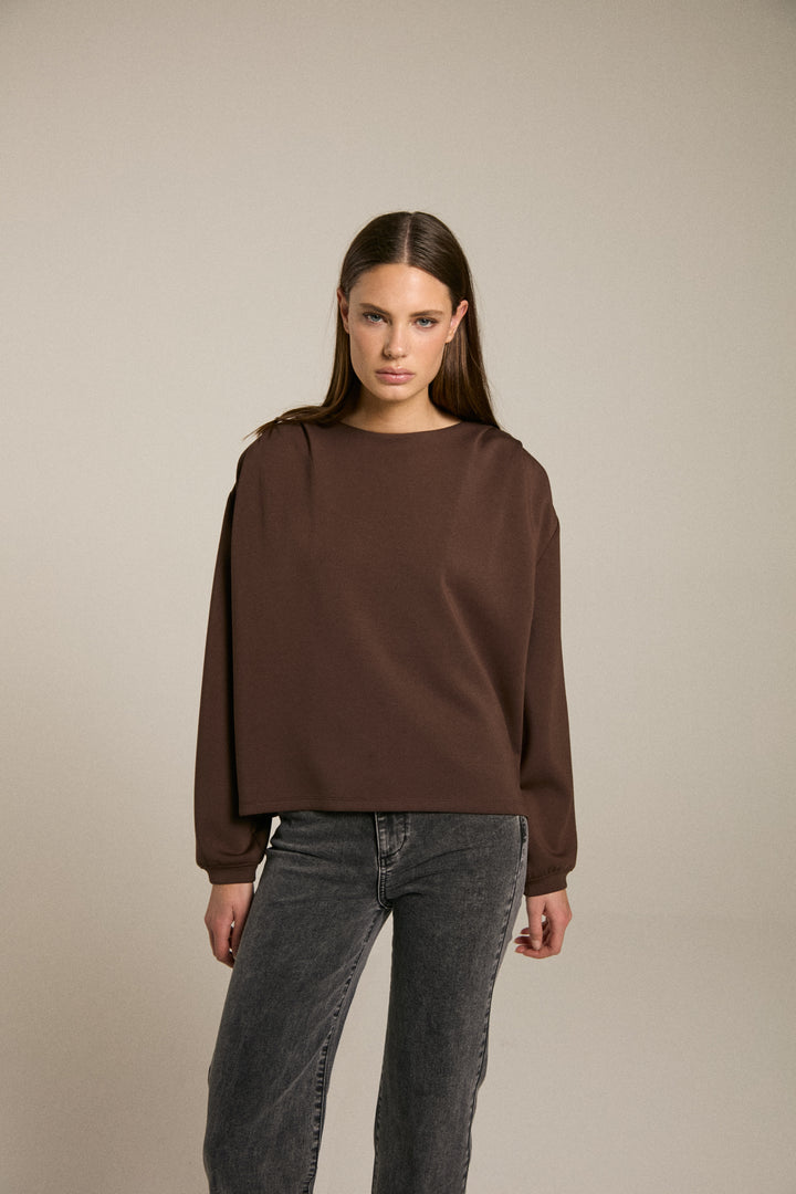 Homage - Longsleeve Sweater With Shoulder Pleats
