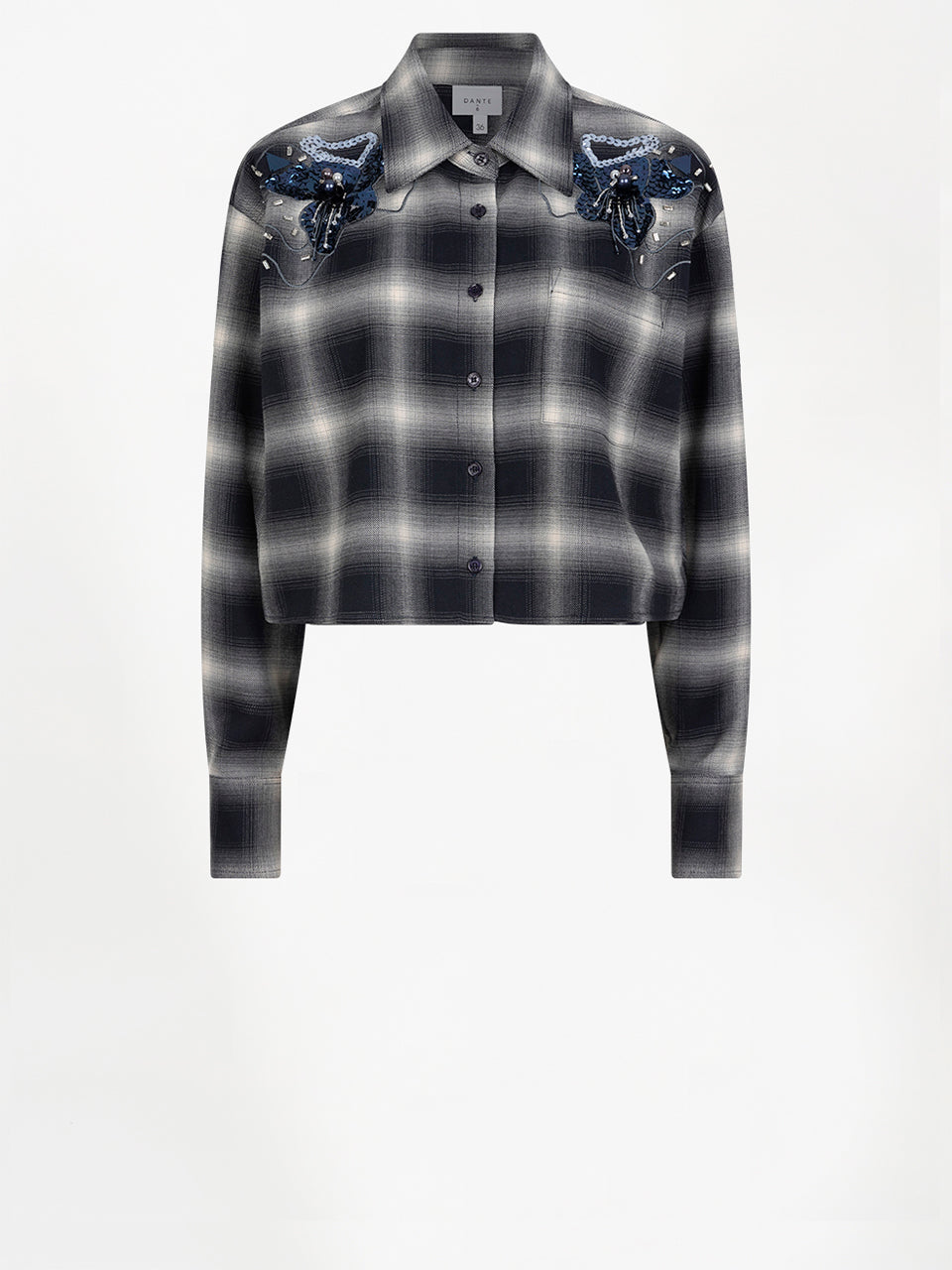 Dante6 - Eason Check Embellished Shirt