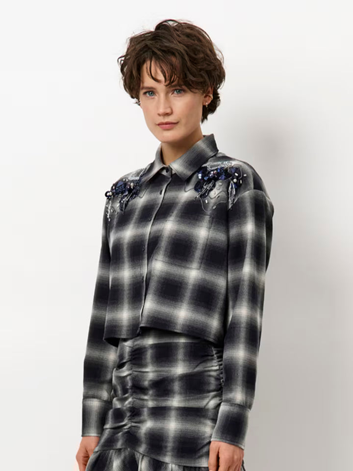Dante6 - Eason Check Embellished Shirt