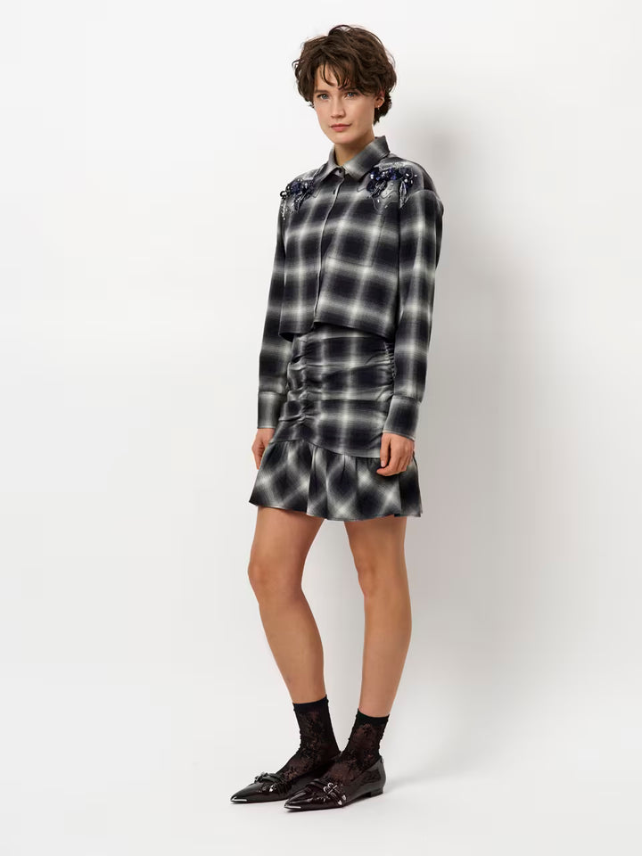 Dante6 - Eason Check Embellished Shirt
