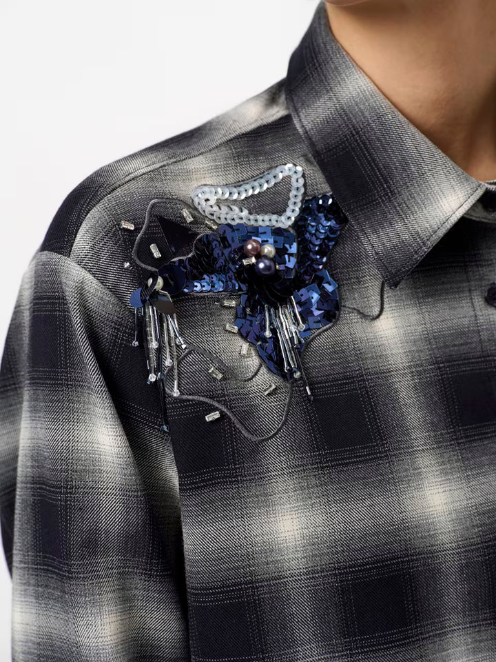 Dante6 - Eason Check Embellished Shirt