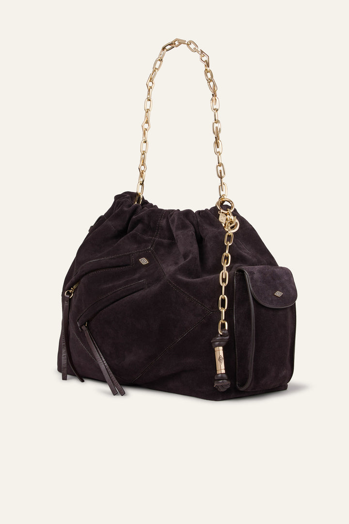 Ba&sh - JUNE suède tote-packshot zijaanzicht