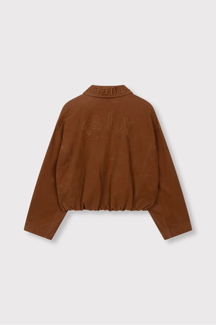 ALIX The Label - FAUX SUEDE BALLON JACKET-packshot achterzijde