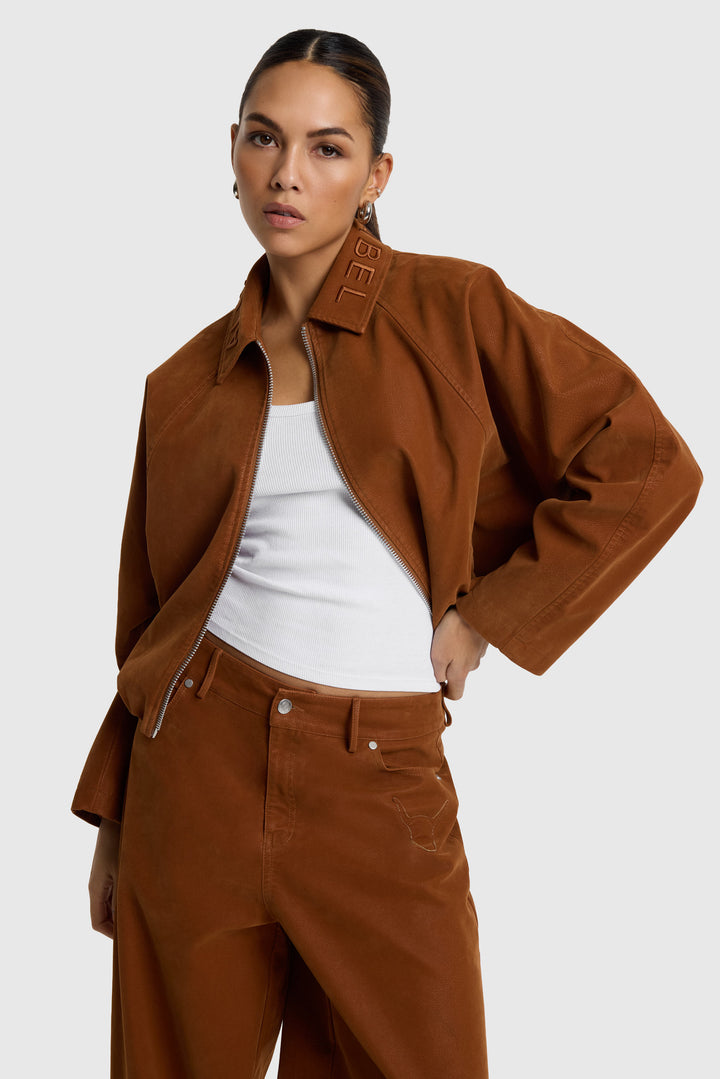 ALIX The Label - FAUX SUEDE BALLON JACKET-vooraanzicht