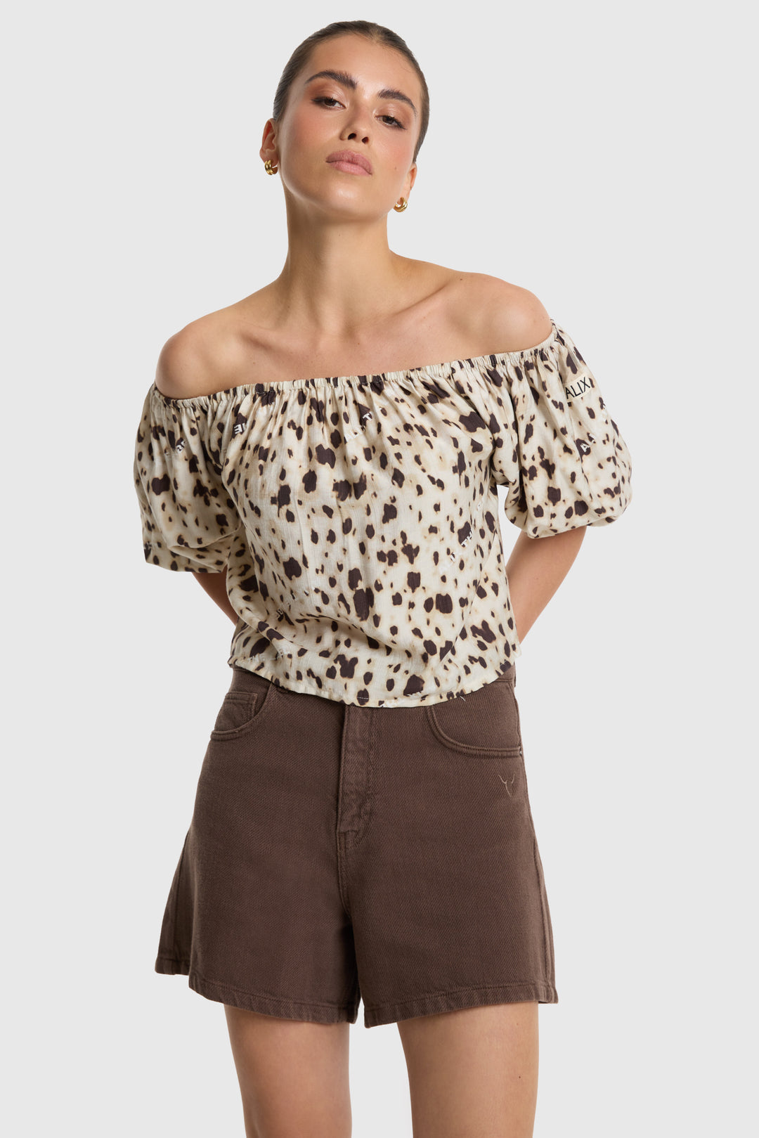 ALIX The Label - Heavy Twill Shorts-voorzijde