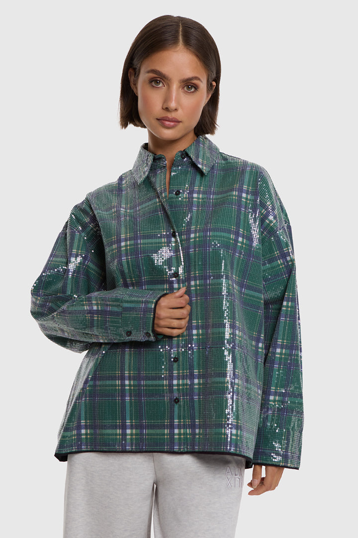 ALIX The Label - SEQUINS CHECK BLOUSE-vooraanzicht