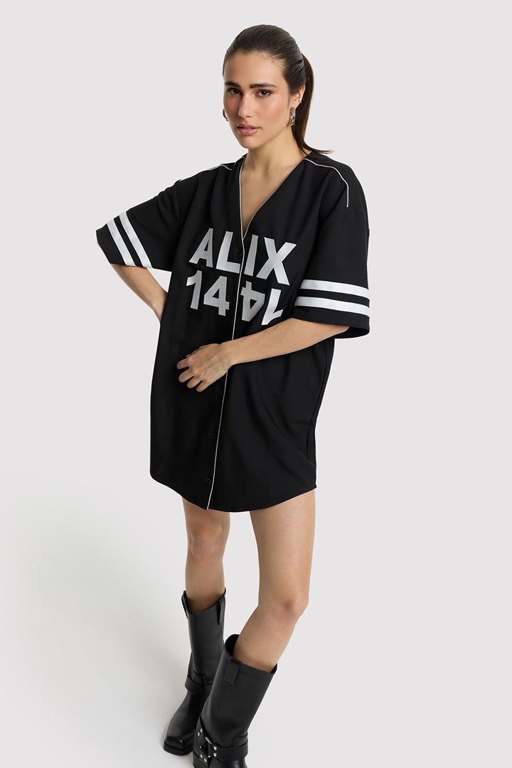 Alix The Label - BASEBALL SHIRT DRESS-vooraanzicht