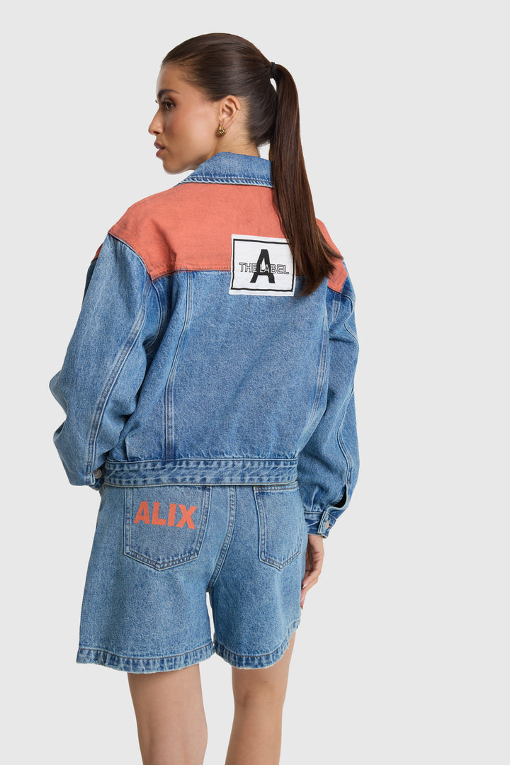 Alix The Label - Bermuda Denim Short-achteraanzicht