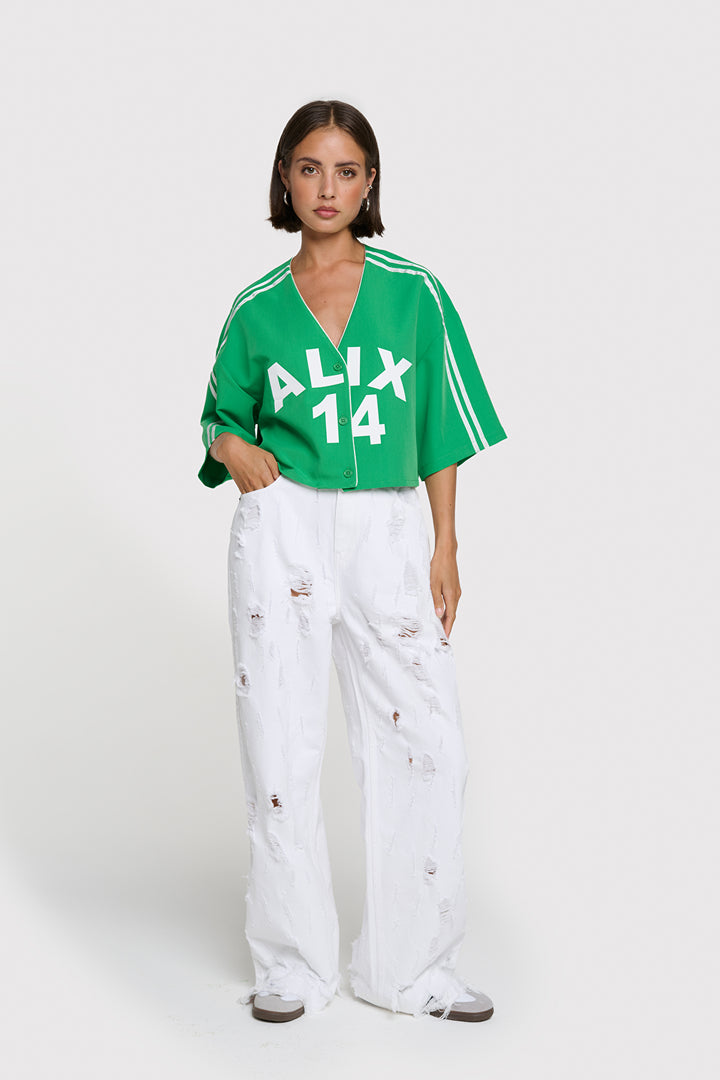 Alix The Label - CROPPED BASEBALL SHIRT-vooraanzicht