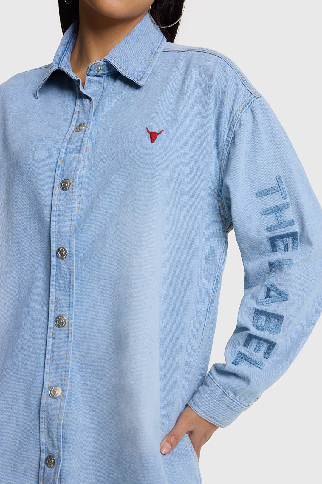 Alix The Label - DENIM OVERSIZED BLOUSE-detailfoto