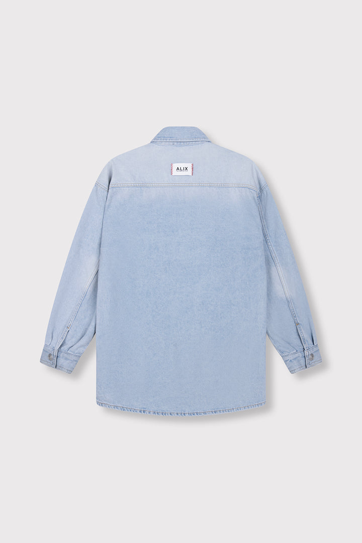 Alix The Label - DENIM OVERSIZED BLOUSE-achteraanzicht