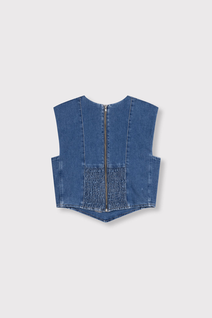 Alix The Label - Denim Corset Top-packshot achter