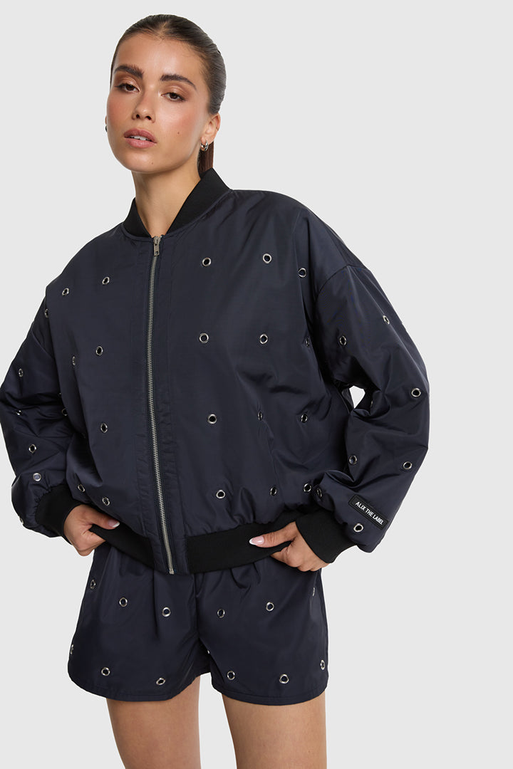 Alix The Label - EYELET BOMBER-vooraanzicht
