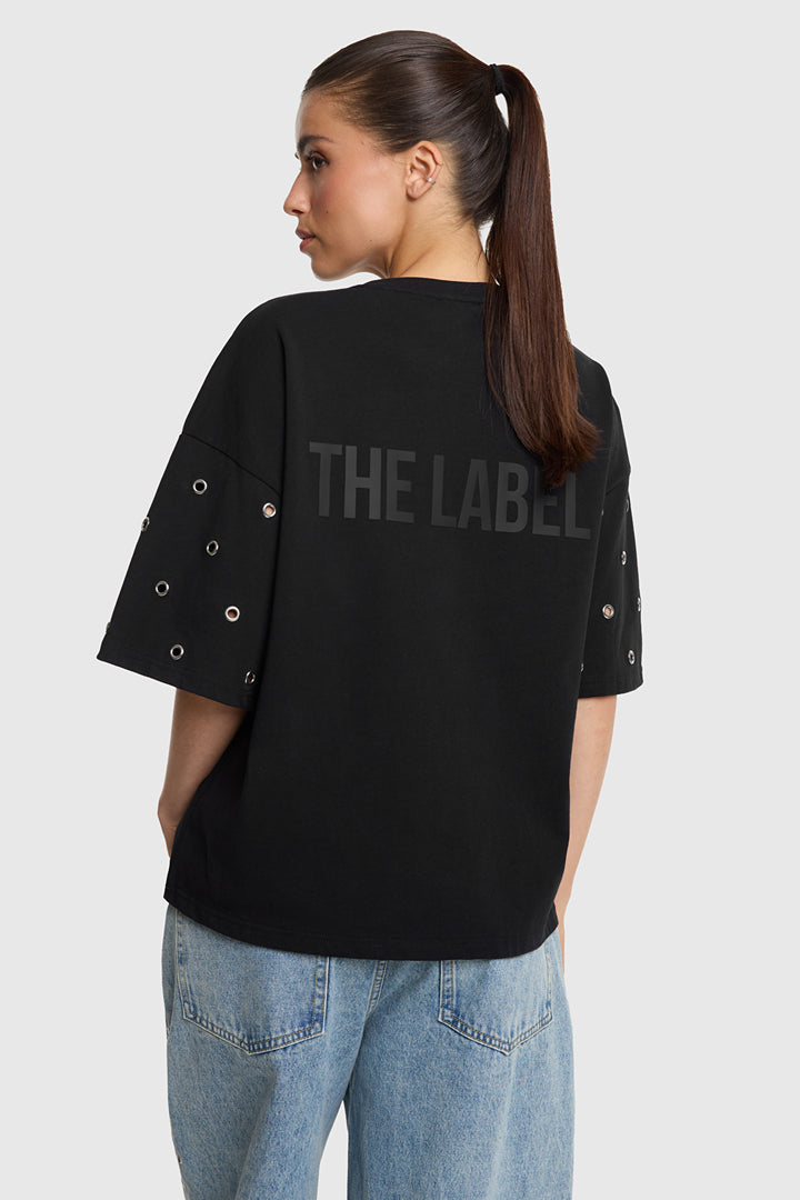 Alix The Label - EYELET T-SHIRT-achteraanzicht