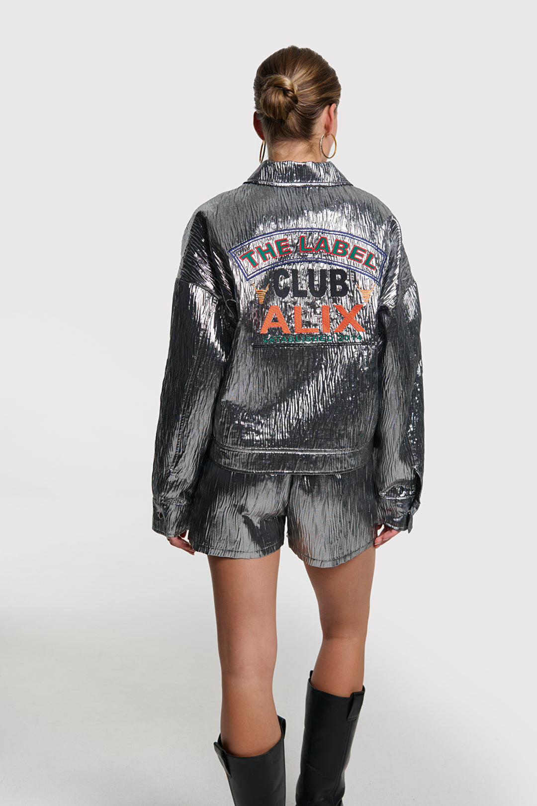 Alix The Label - SILVER ARTWORK JACKET-achteraanzicht