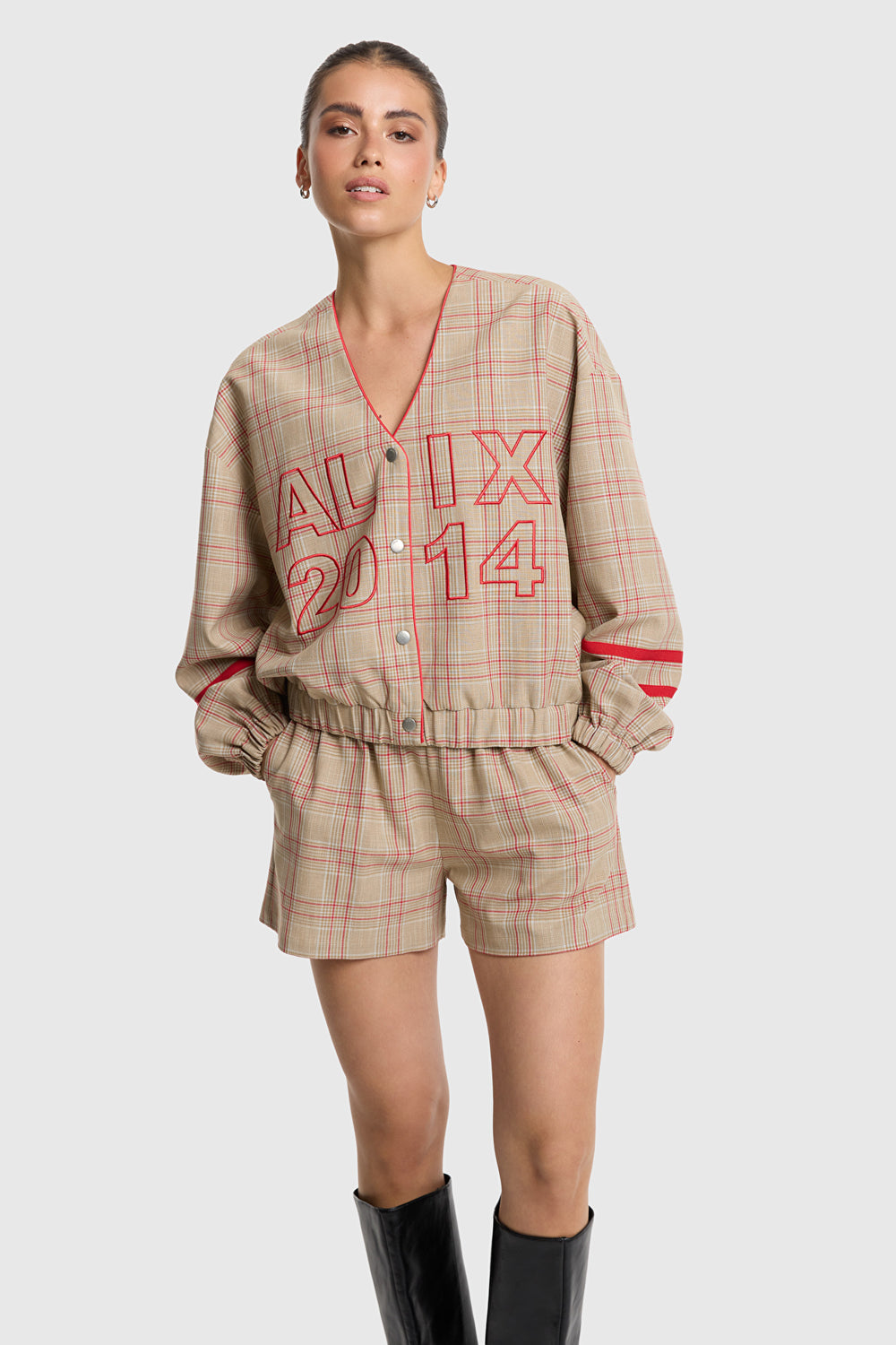 Alix The Label - SPORTY CHECK BOMBER-vooraanzicht