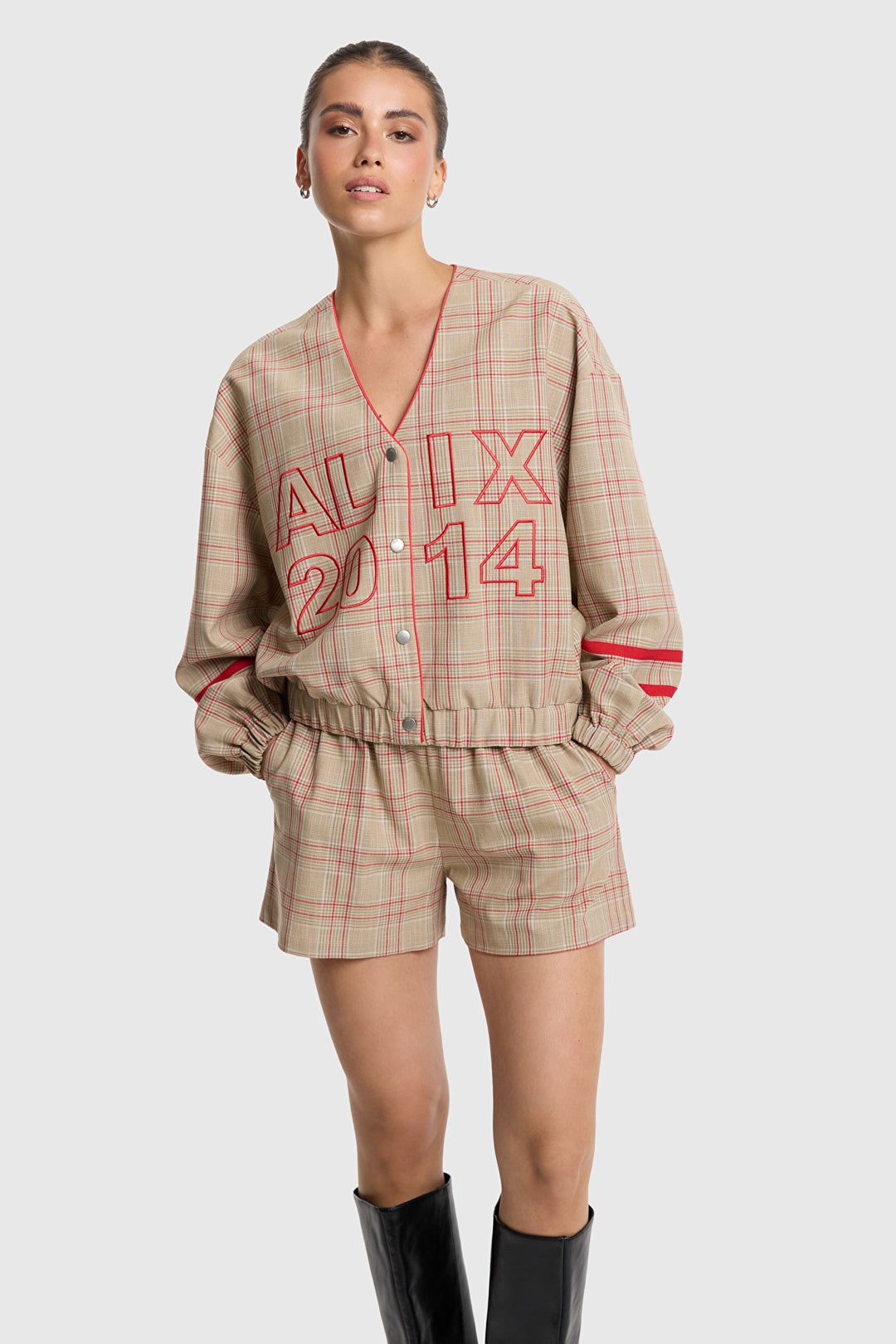 Alix The Label - SPORTY CHECK BOMBER-vooraanzicht