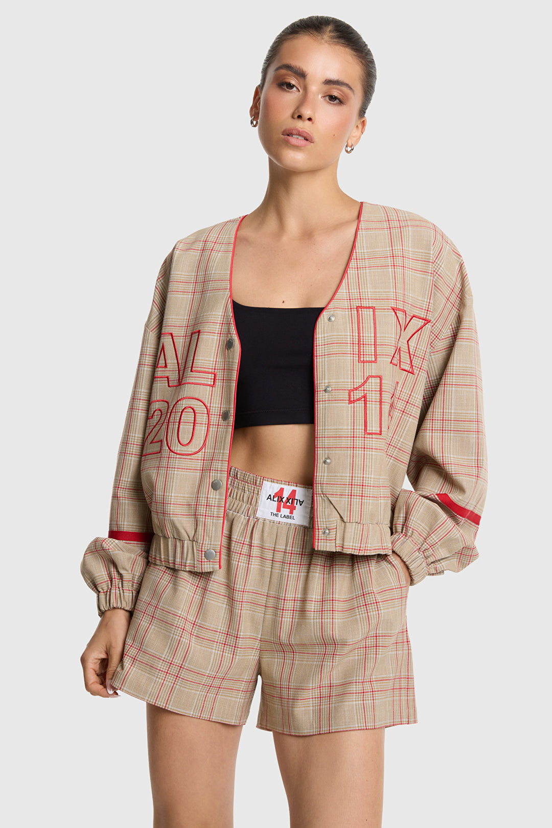 Alix The Label - SPORTY CHECK BOMBER-voorzijde