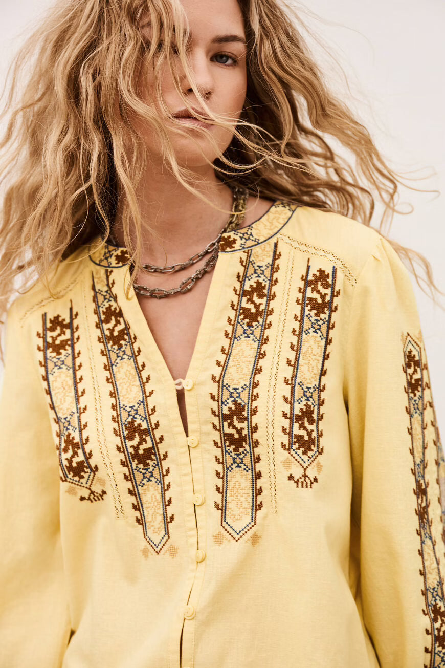 Ba&sh - FAUSTINA geborduurde blouse met mouwen-detailfoto boven