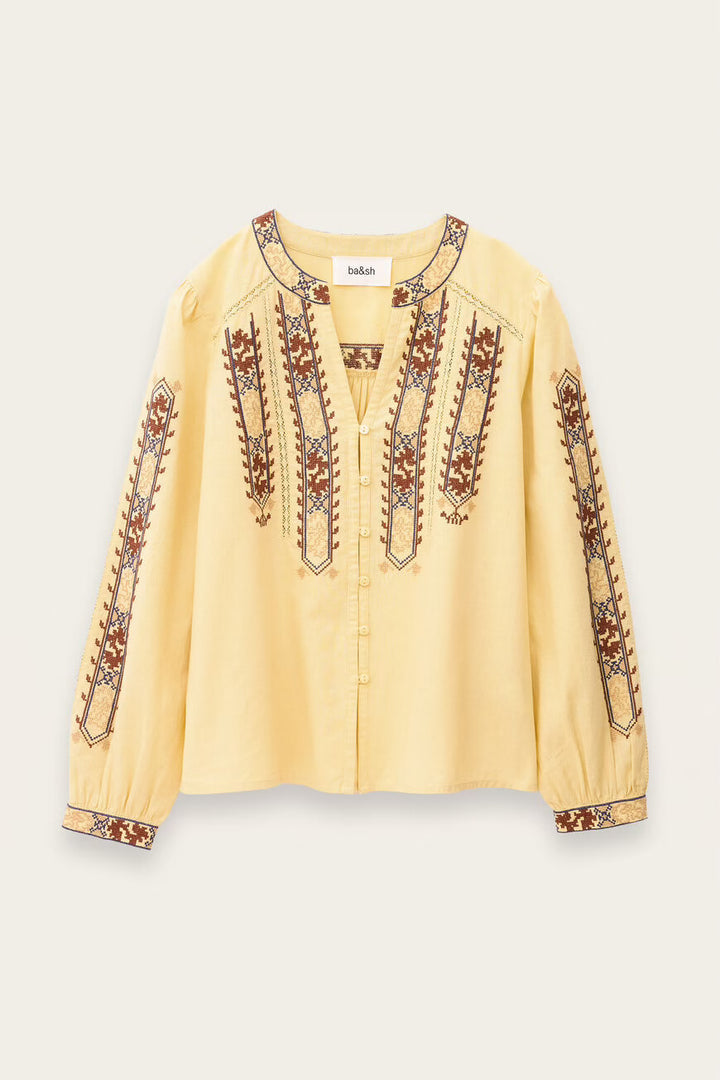 Ba&sh - FAUSTINA geborduurde blouse met mouwen-packshot