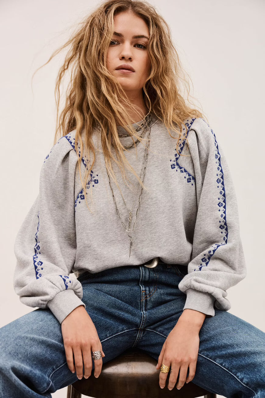 Ba&sh - MESTA geborduurd sweatshirt-vooraanzicht