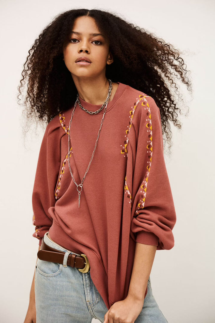 Ba&sh - MESTA geborduurd sweatshirt-vooraanzicht