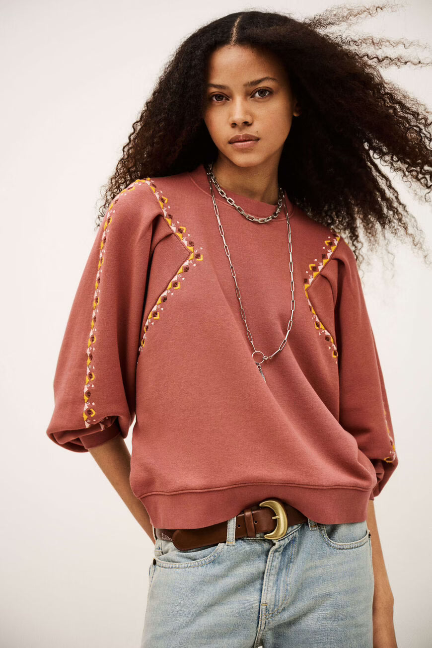 Ba&sh - MESTA geborduurd sweatshirt-zijaanzicht