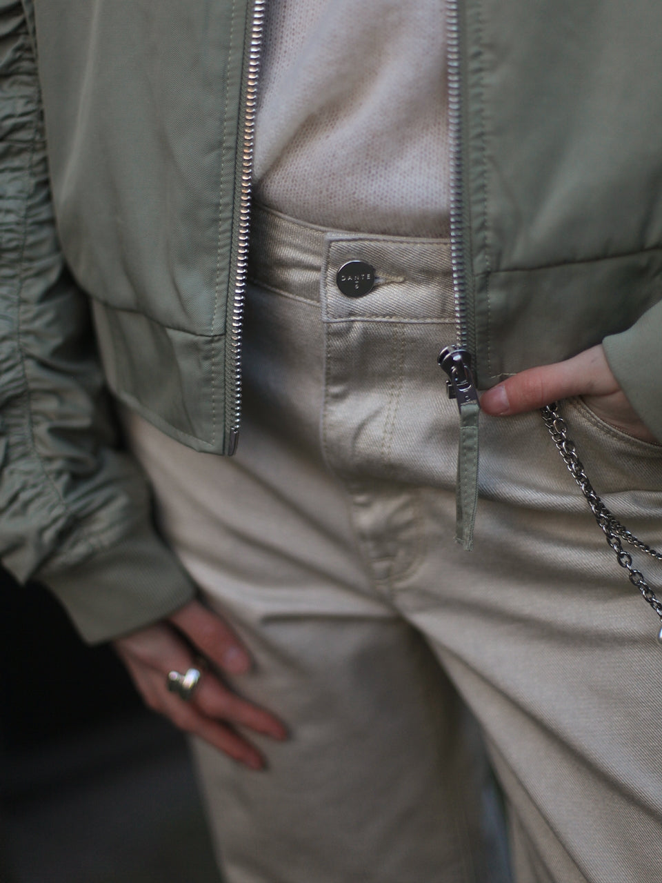 Dante6 - Axelle Metallic Straight Cropped Jeans-detailfoto