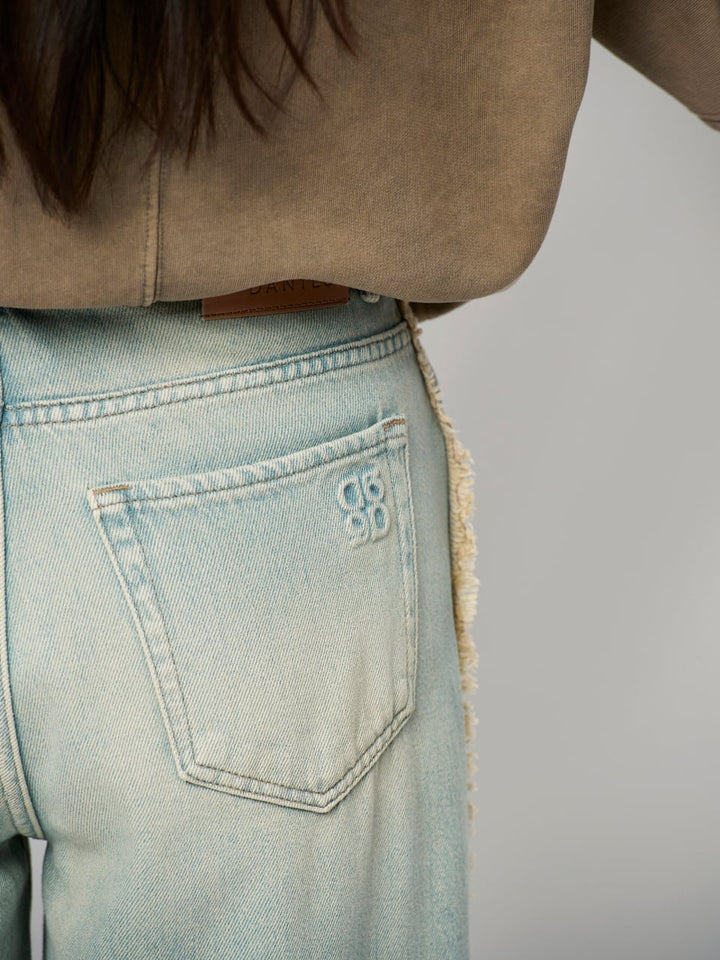 Dante6 - Brave Fringed barrel leg jeans-detailfoto achterzijde