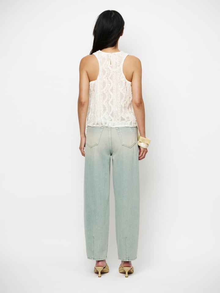 Dante6 - Brave Fringed barrel leg jeans-achteraanzicht