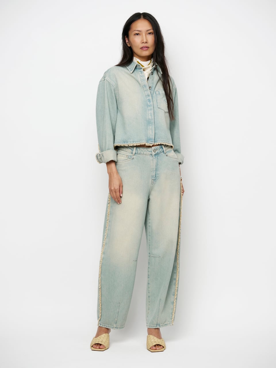 Dante6 - Brave Fringed barrel leg jeans -vooraanzicht