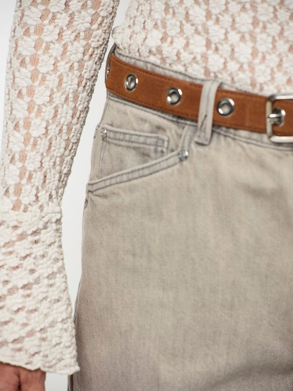 Dante6 - Brave barrel leg jeans-detailfoto zak voorkant