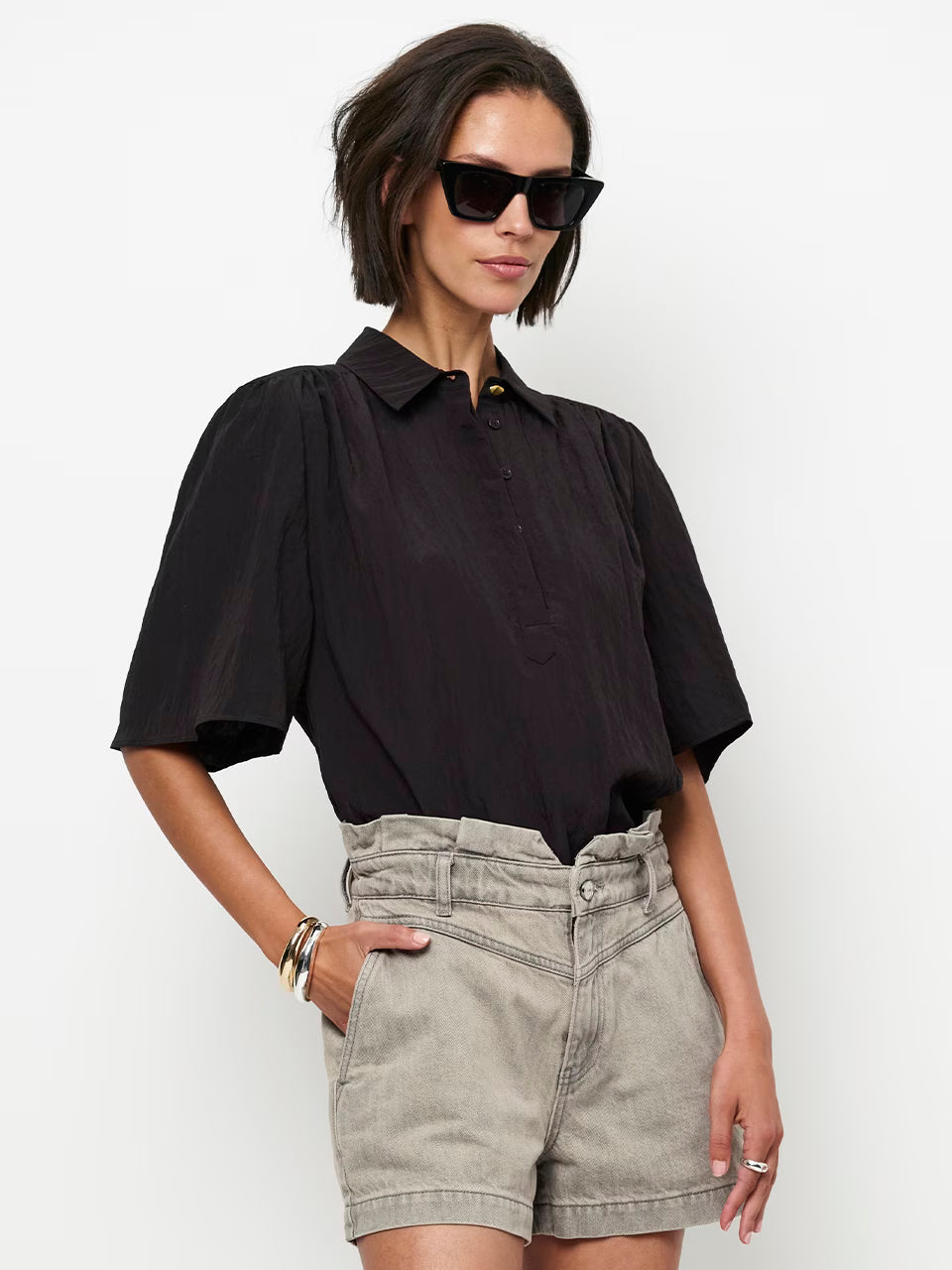 Dante6 - Devi cropped Wide Blouse-aanfoto