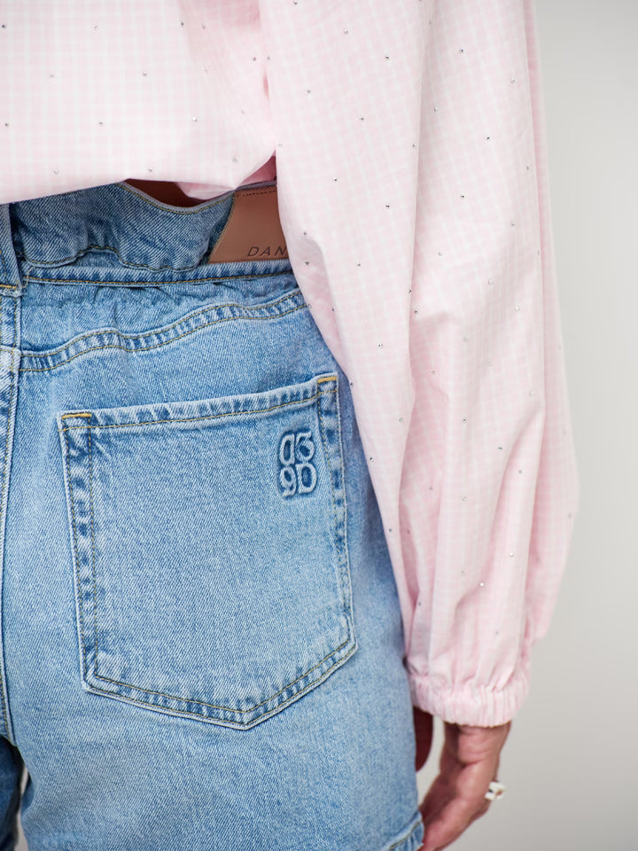 Dante6 - Drift belted denim short-detailfoto zak
