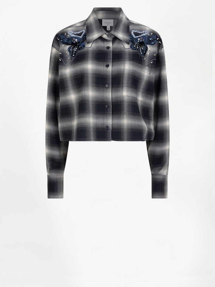 Dante6 - Eason Check Embellished Shirt-packshot