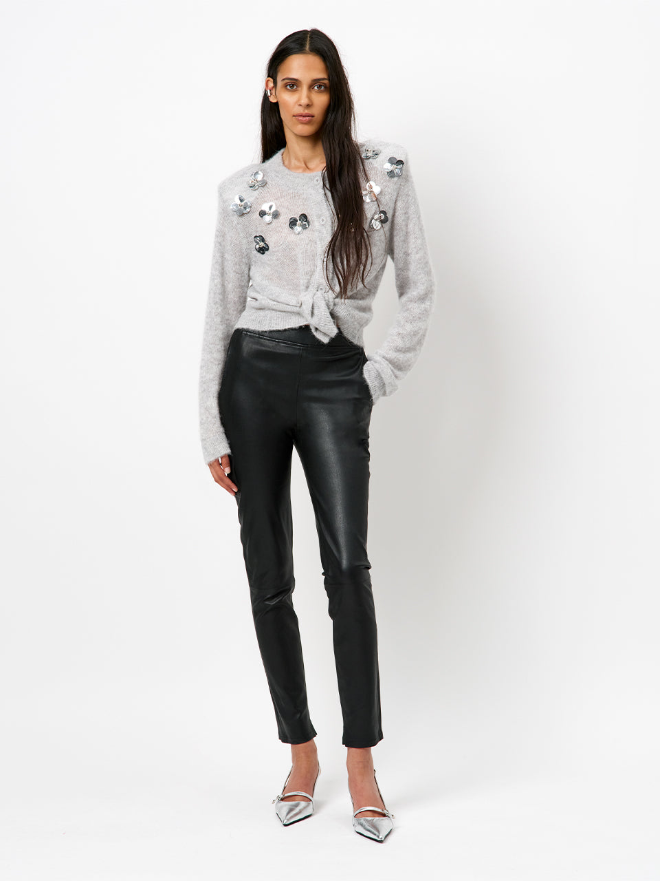 Dante6 - Fawn sequin cardigan-volledige outfit