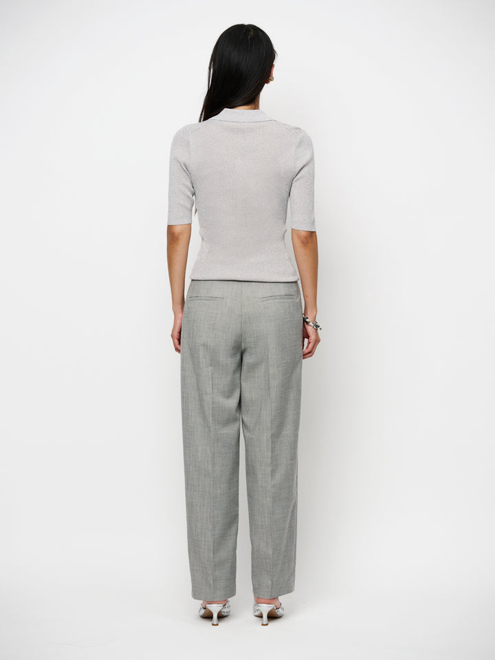 Dante6 - Fayza metallic knitted polo-achteraanzicht