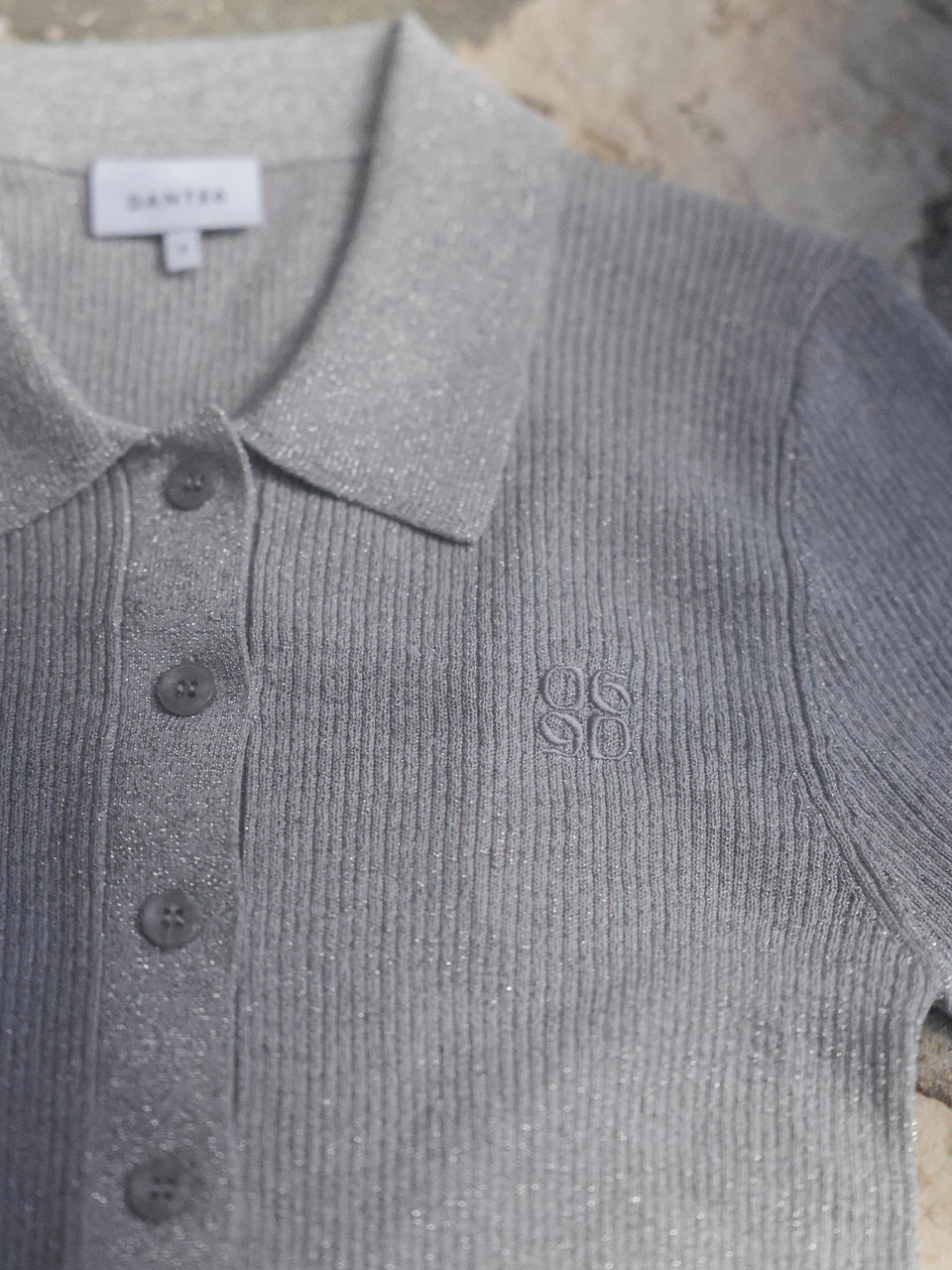 Dante6 - Fayza metallic knitted polo-detailfoto logo