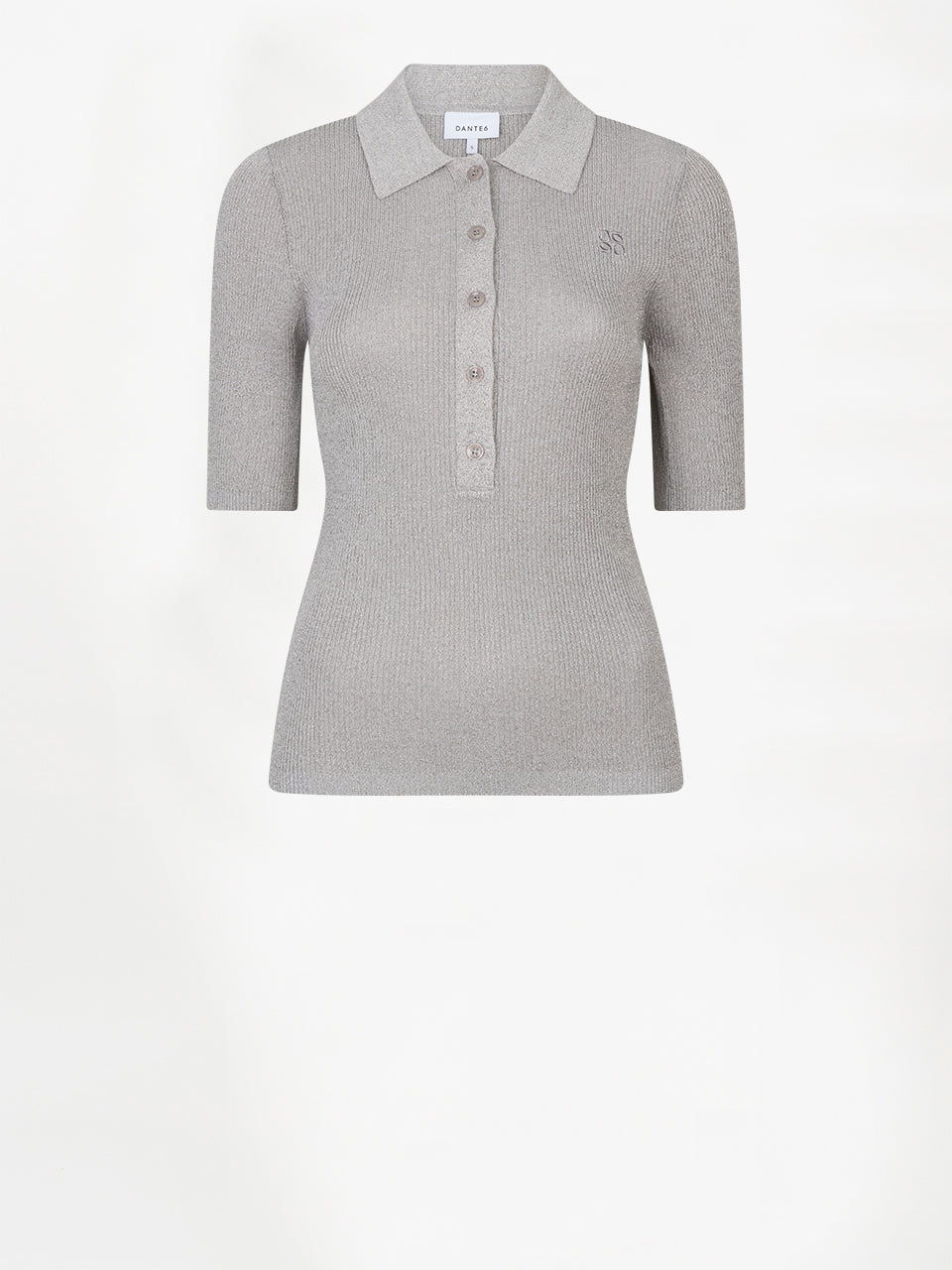 Dante6 - Fayza metallic knitted polo-packshot