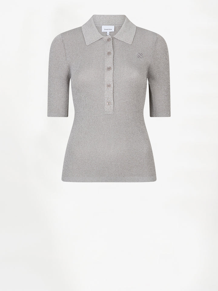 Dante6 - Fayza metallic knitted polo-packshot